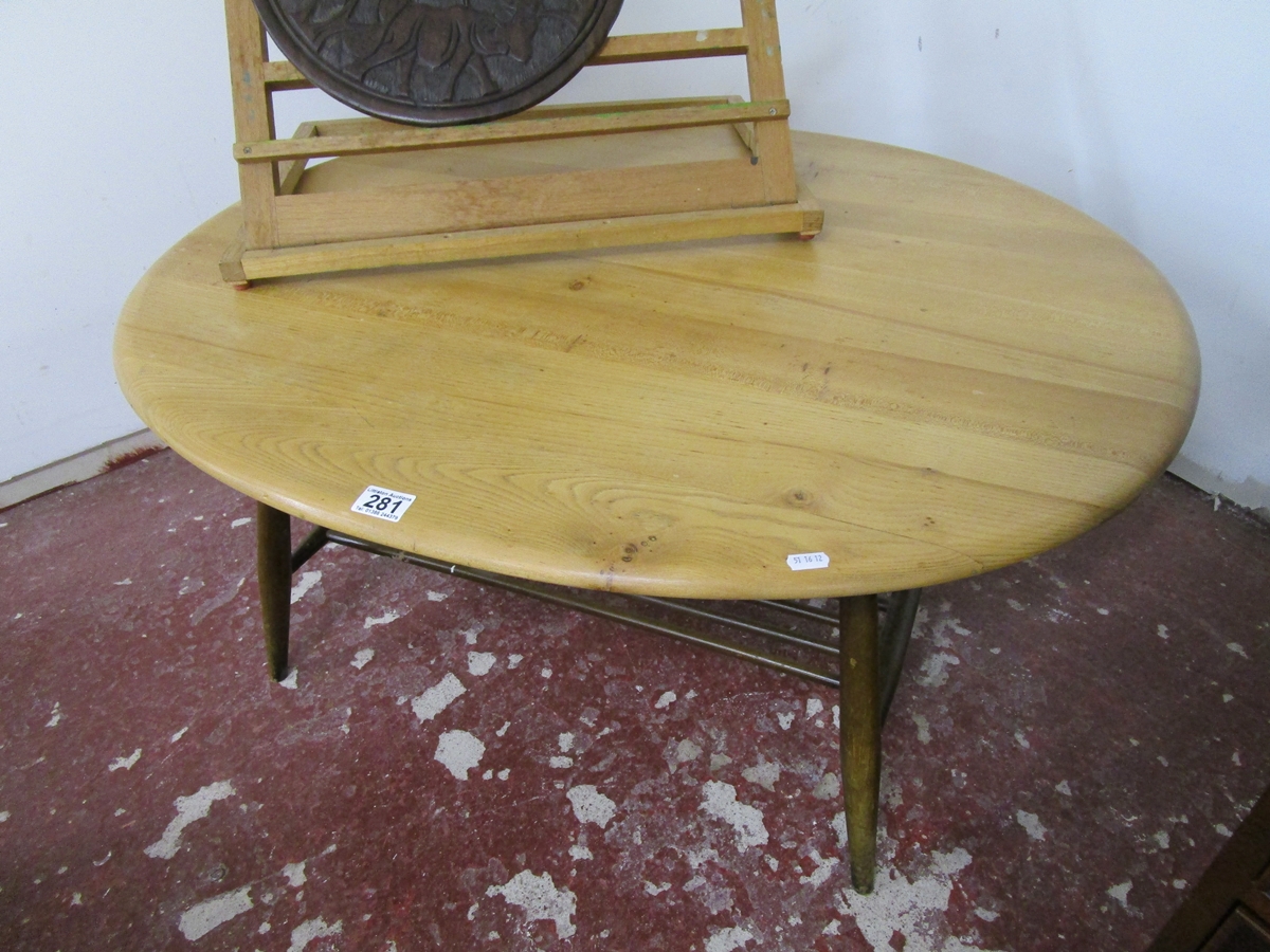 Ercol blonde topped coffee table
