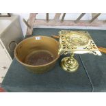 Copper jam pan & brass trivet