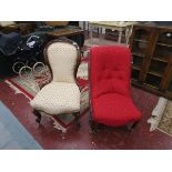 Victorian nursing chair & another