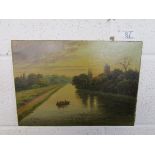 Oil on canvas - River scene