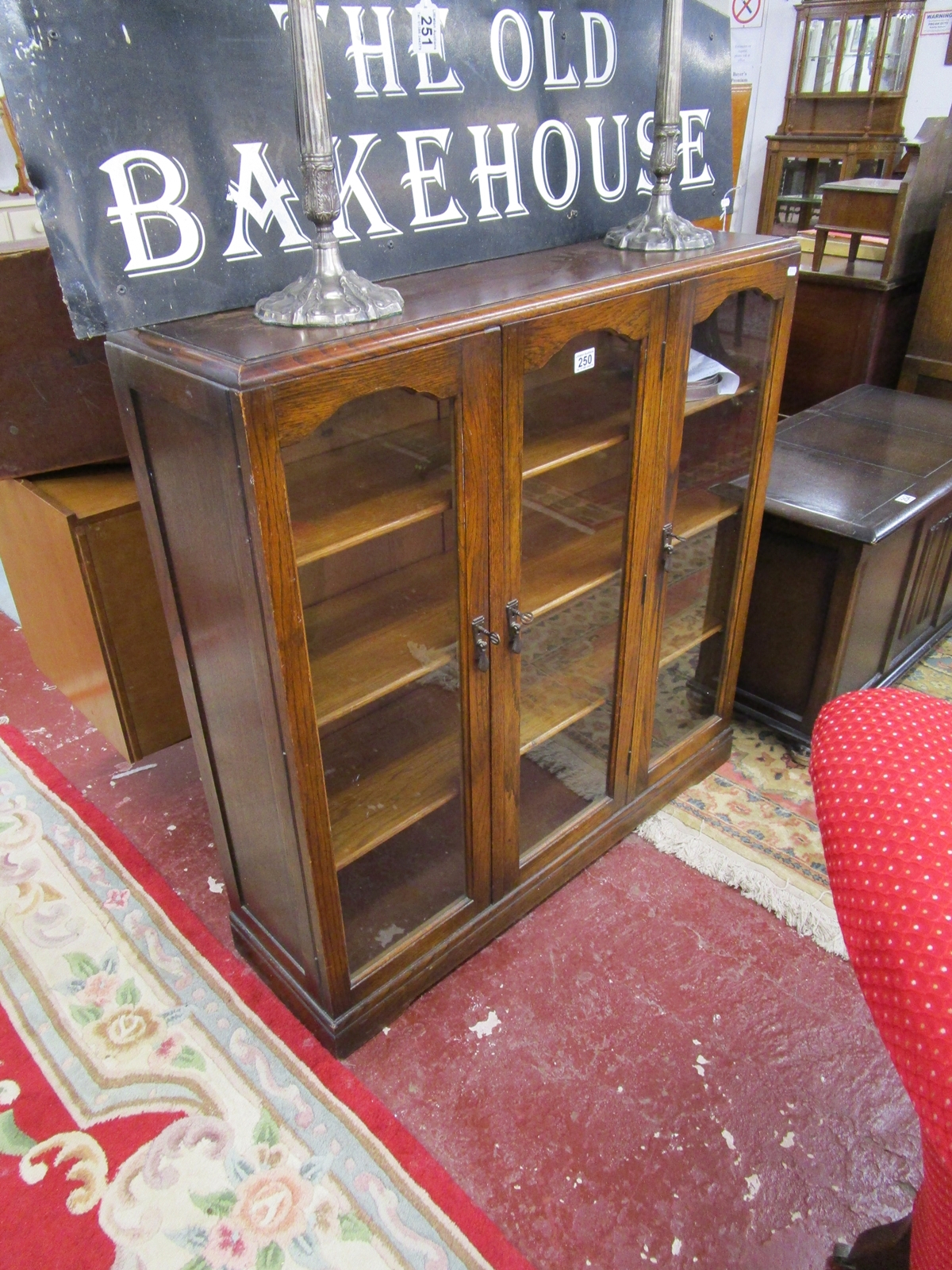 Oak display cabinet