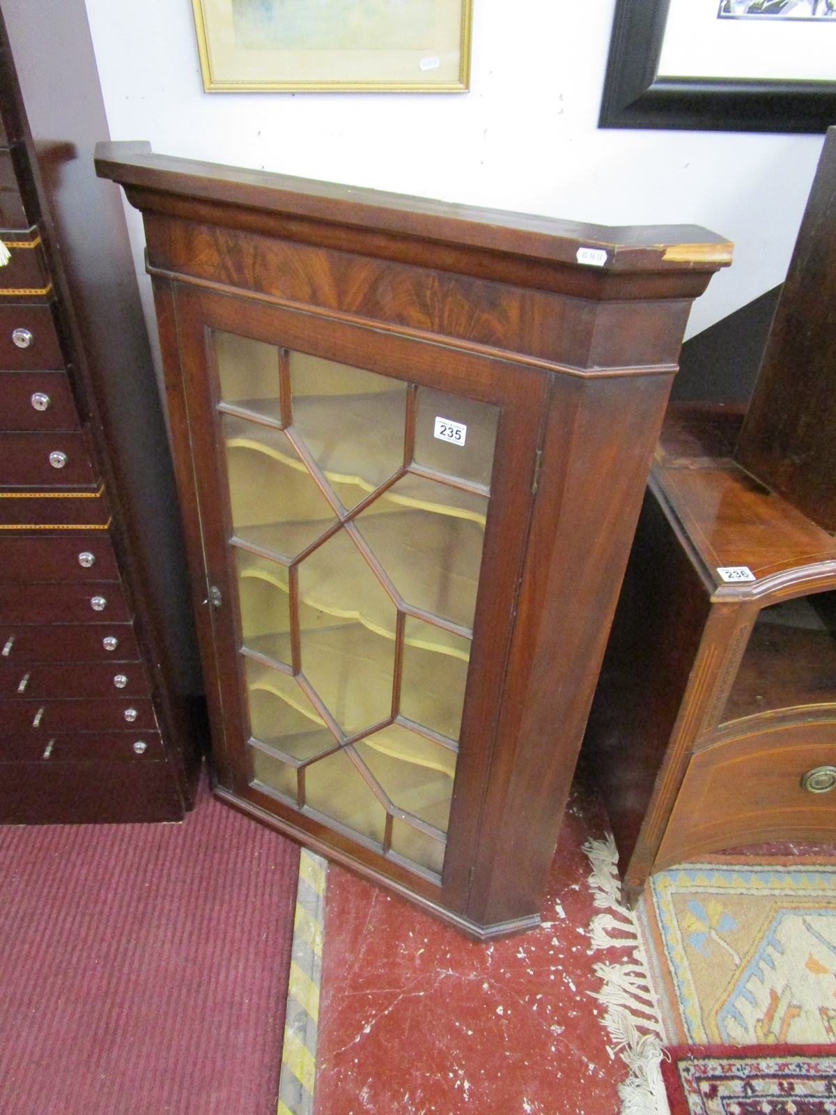 Victorian mahogany and glazed corner cabinet