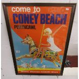 Original 1960's Railway poster - Coney beach, Porthcawl