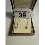 Pair of diamond earrings, screw-on fitting, original box Anthony Gray, Hatton Garden