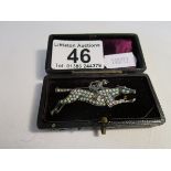 Diamond & opal set 'Racehorse & Jockey' brooch
