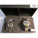 Ladies and gents Gucci watches, hardly used in original boxes