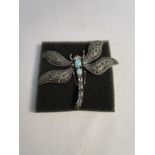 Opal and marcasite silver dragonfly