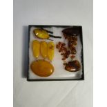 Collection of amber brooches