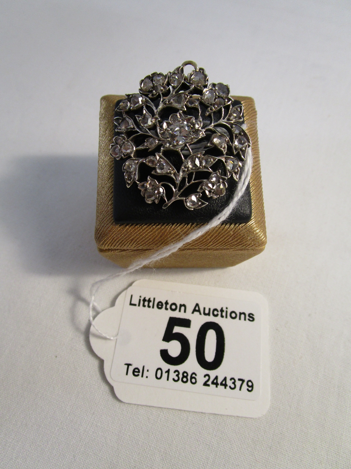 Fine early 19C rose cut diamond brooch pendant