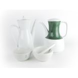 Raymond Loewy for Rosenthal, a white glazed teapot, h.
