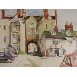 Craig Young, 'Broadgate, Ludlow', signed, watercolour, framed and glazed,