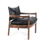 A 1960's Danish rosewood low armchair,