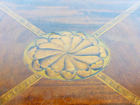 A late 18th century mahogany, marquetry and herring bone strung cabinet, - Image 3 of 4