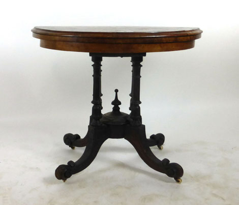 A Victorian walnut and marquetry card table, - Image 2 of 2