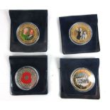 Four 24k gold plated Westminster Photographic Portrait Collection commemorative coins