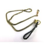 A 9ct yellow gold hollow link watch chain,
