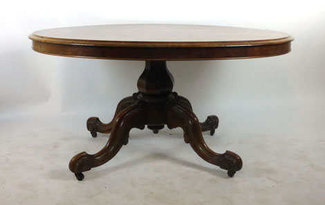 A Victorian rosewood oval breakfast table, - Image 3 of 3