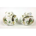 A pair of Royal Crown Derby paperweights modelled as field mice, with gold stoppers, h.