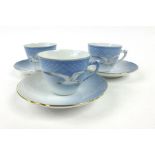 Bing & Groundahl for Royal Copenhagen, a set of eight teacups and saucers,