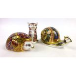 A Royal Crown Derby paperweight modelled as a 'Garden Snail', 1167/4500, with gold stopper, h.