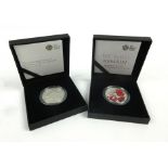 The Rememebrance Day 2015 Alderney £5 silver Piedfort cased proof coin together with the 100th