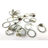 A mixed parcel of modern silver and metalware dress rings, various styles and sizes,