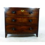 A Victorian mahogany bow front chest of drawers,