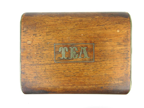 A mid 19th century rosewood and brass strung tea caddy with brass inlaid 'TEA' lozenge to top and - Image 2 of 2