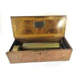 A mid 19th century swiss key wind cylindrical music box,