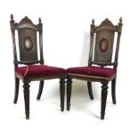 A pair of early 19th century mahogany side chairs,