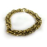 A 9ct yellow gold fancy link bracelet, 10.