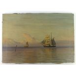 Alfred Theodor Olsen (Danish, 1854-1932), a study of a Danish sailing ship at sea, signed,