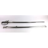 A Victorian 1821 pattern Light Cavalry Officers sword, with fish skin and wire grip,
