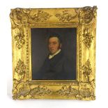 19th Century School, a head and shoulders portrait of a seated gentleman,