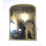 A large 19th century French gilt framed over mantle mirror, with leaf motif to frame. h. 185 cm, w.