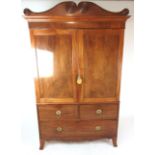 A 19th century mahogany linen press,