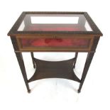 An early 20th century mahogany vitrine table,