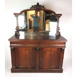 A Victorian and mahogany mirror backed sideboard,