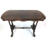 A late Victorian walnut centre table,