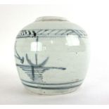 A 20th century studio pottery ginger jar, the pale ground decorated in the Chinese manner, h.