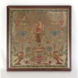 Caroline Ledsard, aged 10, a pictorial sampler, dated 1840,