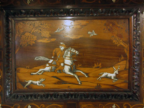 An 19th century Italian walnut and marquetry didarn, - Image 2 of 5