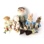 A collection of Beatrix Potter stuffed toys to include seven designer sample and prototypes,