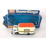 A boxed Matchbox K-19 Security Truck with Group 4 Securitas livery with a plastic officer and gold