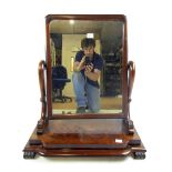 A Victorian mahogany toilet mirror, h. 68 cm, w. 63 cm, d.