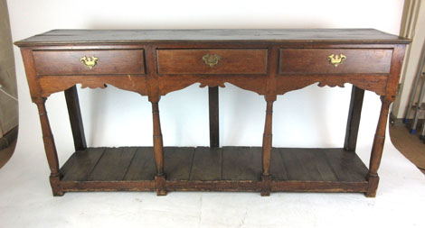 A 18th century and later oak dresser base, - Image 2 of 4