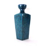 A late 19th/early 20th century Continental earthenware vase of tapering cuboid form overglazed with