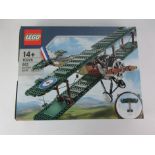 Three part complete Lego sets, all boxed but all missing some pieces, comprised of Sopwith Camel,