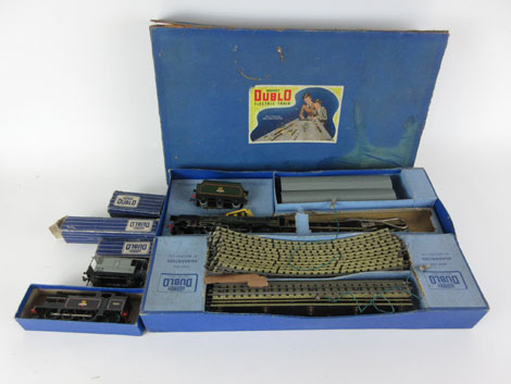 A boxed Hornby Dublo Duchess of Montrose set to include locomotive, tender, two carriages and track,