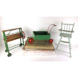 A Tri-ang model mangle, Tri-ang dolls high chair,